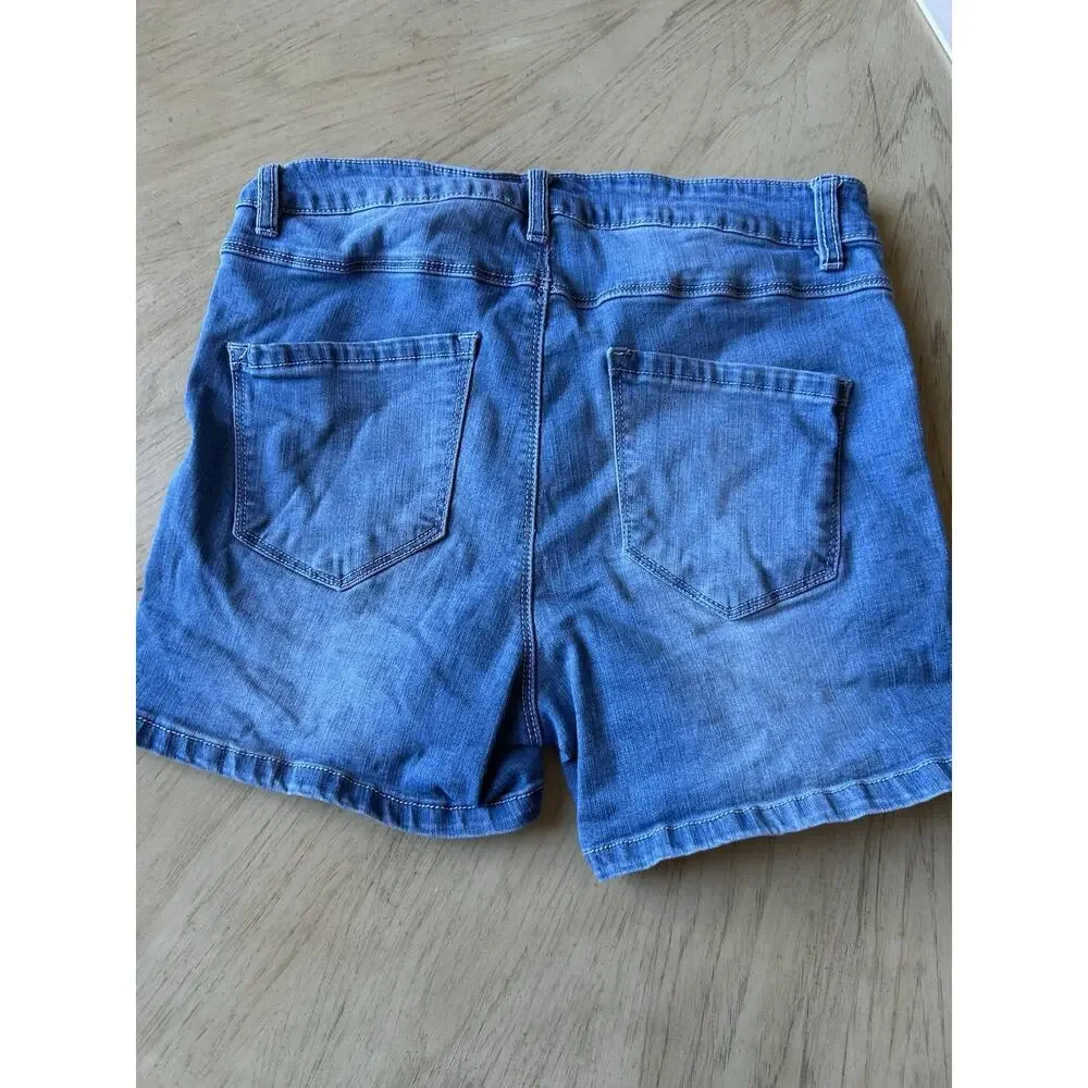 Workshop Republic Clothing Shorts Womens 6 Blue Denim Distressed Grunge Boho Med